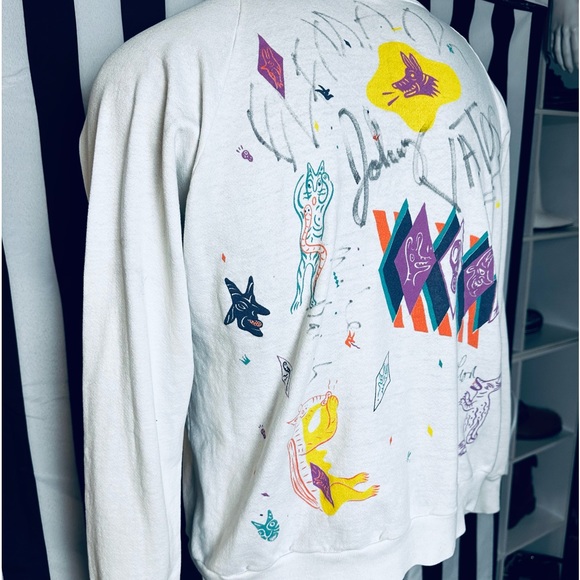 Vintage 80s Oingo Boingo Sweatshirt Signed by Band Members: DANNY ELFMAN, etc - Picture 9 of 12